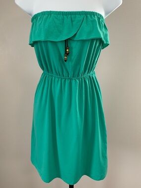 SWS Strapless Ruffled Sundress in Green
